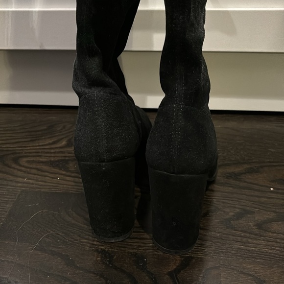 Stuart Weitzman Highland Black Suede Over-the-Knee Boots